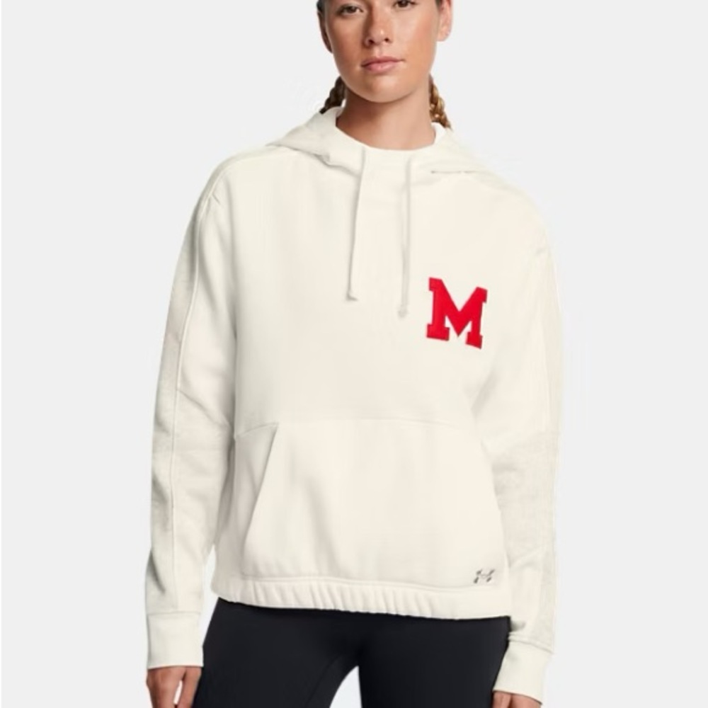 Under Armour University of Maryland Fleece White Hoodie XL
